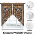 thumbnail image 3 of Vintage Floral Swag Curtain Valance for Windows, Brown Orange Classical Bohemian Farmhouse Window Treatments Short Swag Topper for Kitchen Windows Bathroom Bedroom, 28"x36", 3 of 8
