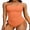 Orange, variant on Ribbed One Piece Tummy Control Swimsuits for Womens Tie Side Bathing Suits Ladies Sexy Monokini Swimwear