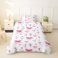 thumbnail image 2 of Erosebridal Girl Watercolor Ribbon Twin Bedding, Groovy Flower Duvet Cover Set, White Pink, 2pcs, No Comforter, 2 of 5