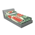 thumbnail image 2 of Ambesonne Retro Fitted Sheet & Pillow Sham Set, Nostalgic Bar Poster, Twinxl, Green Red, 2 of 2