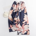 thumbnail image 2 of FAZVAOO Womens Pajama Pants,Floral Printed Elastic Waist Wide Leg Ankle Sleep Pants,27"Inseam, 2 of 3