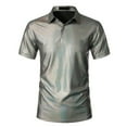 thumbnail image 2 of Rloper-Lop Men's Metallic Golf Polo Shirts Trendy Sequin Quick Dry Short Sleeve Collared Tees Summer Nightclub Party for Men Fashion Tops, 2 of 7