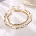 thumbnail image 5 of Turandoss Dainty Layered Bracelets for Women 14K Gold Plated Tiny Layering Bead Chain Bracelet Cute Gold Layered Pearl Bracelets for Women Gifts Jewelry(Pearl & Beads Chain), 5 of 8
