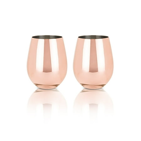 Stemless Flute Glass - Summit™ Copper Stemless Wine Glasses (VISKI)