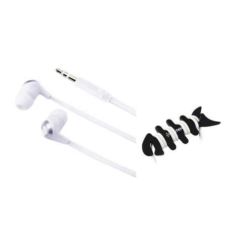Insten 2 In Ear White Headset For Google Nexus 7 Tablet B&N Nook Color Apple iPad Mini 3 Air Galaxy Tab 2+Fishbone