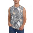 thumbnail image 3 of Uemuo Cute Dog And Flowers Pattern Men's Sleeveless T-Shirt,Muscle Athletic Tank Top, Moisture-wicking Quick-dry Breathable Classic Tee Top for Gym Run Outdoor Sports-, 3 of 8