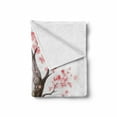 thumbnail image 2 of Nature Soft Flannel Fleece Throw Blanket, Big Sakura Tree in Full Blossom Seasonal Far Eastern Nature Artwork, Cozy Plush for Indoor and Outdoor Use, 50" x 70", Pink Black Green, by Ambesonne, 2 of 6