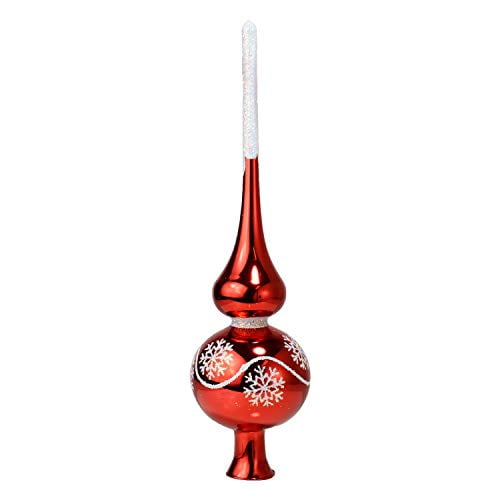 "Altair" Red Glass Christmas Tree Topper