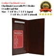 thumbnail image 5 of Genuine Leather Basic Checkbook Cover Pen Holder Black Brown Tan Burgundy, 5 of 18