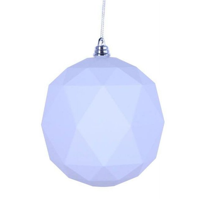 Vickerman M177511DM 8 in. White Matte Geometric Christmas Ornament Ball