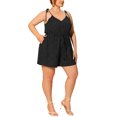 thumbnail image 4 of Agnes Orinda Women's Plus Size Polka Dots Elastic High Waist Strap Pockets Cami Jumpsuits, 4 of 6