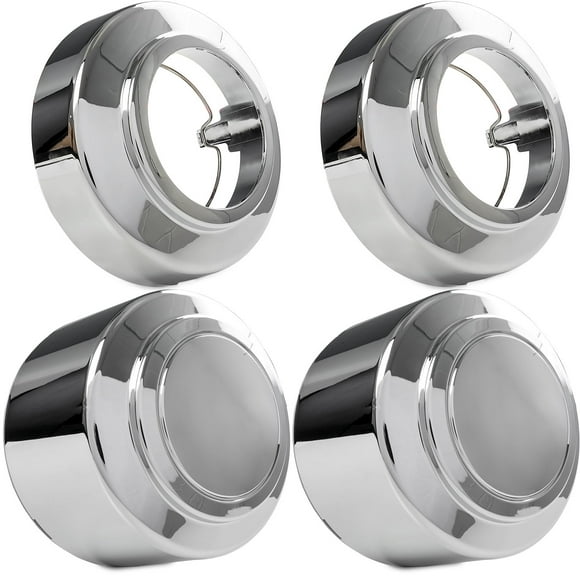 Krator 4x Chrome Center Caps Open and Closed Wheel Lug Nut Hub Cap Covers Compatible with 1995-1997 Ford F-350 Truck