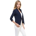 thumbnail image 2 of Aulin Collection Womens Casual Lightweight 3/4 Sleeve Fitted Open Blazer, 2 of 3