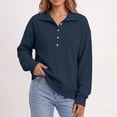 thumbnail image 7 of Maplenight Womens Henley Sweatshirts Waffle Knit Button Up Pullover Sweatshirt Side Slit Long Sleeve Casual Fall Tops, 7 of 7