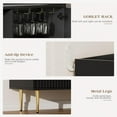 thumbnail image 4 of EOYUTLLY Coffee Bar Cabinet with Wine Rack & Glass Holder, Liquor Cabinet with Fluted Doors, Modern Sideboard Buffet Cabinet with Drawer Storage for Living Room Kitchen, Black, 4 of 7