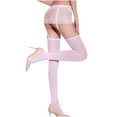 thumbnail image 2 of Ovbmpzd Tights for Women Garter Suspender White Lace Pantyhose Funky Sheer Sexy Leggings Tights for Women, 2 of 3
