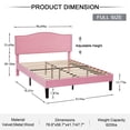 thumbnail image 3 of Taomika, Full Size Tufted Upholstered Platform Bed Frame with Adjustable Height Headboard-Pink, 3 of 10