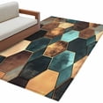 thumbnail image 2 of Rectangle Rug 4x6ft Area Rug,Abstract Geometric Colorful Moroccan Area Rugs for Living Room Bedroom,Vintage Hexagon Collage Art Floor Mat Non-Slip Non-Shedding Carpet Indoor Accent Rugs, 2 of 9