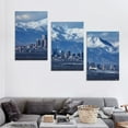 thumbnail image 4 of ONETECH Canvas Wall Art Prints Picture Snowy Longs Peak Rocky Mountains Downtown Denver Colorado skyscrapers Framed Large Size Artwork Wall Painting Home Decor Ready to Hang 12''x16''X3 Panels, 4 of 4