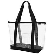 ensign peak clear zipper tote with color trim and bottom, black trim,one size