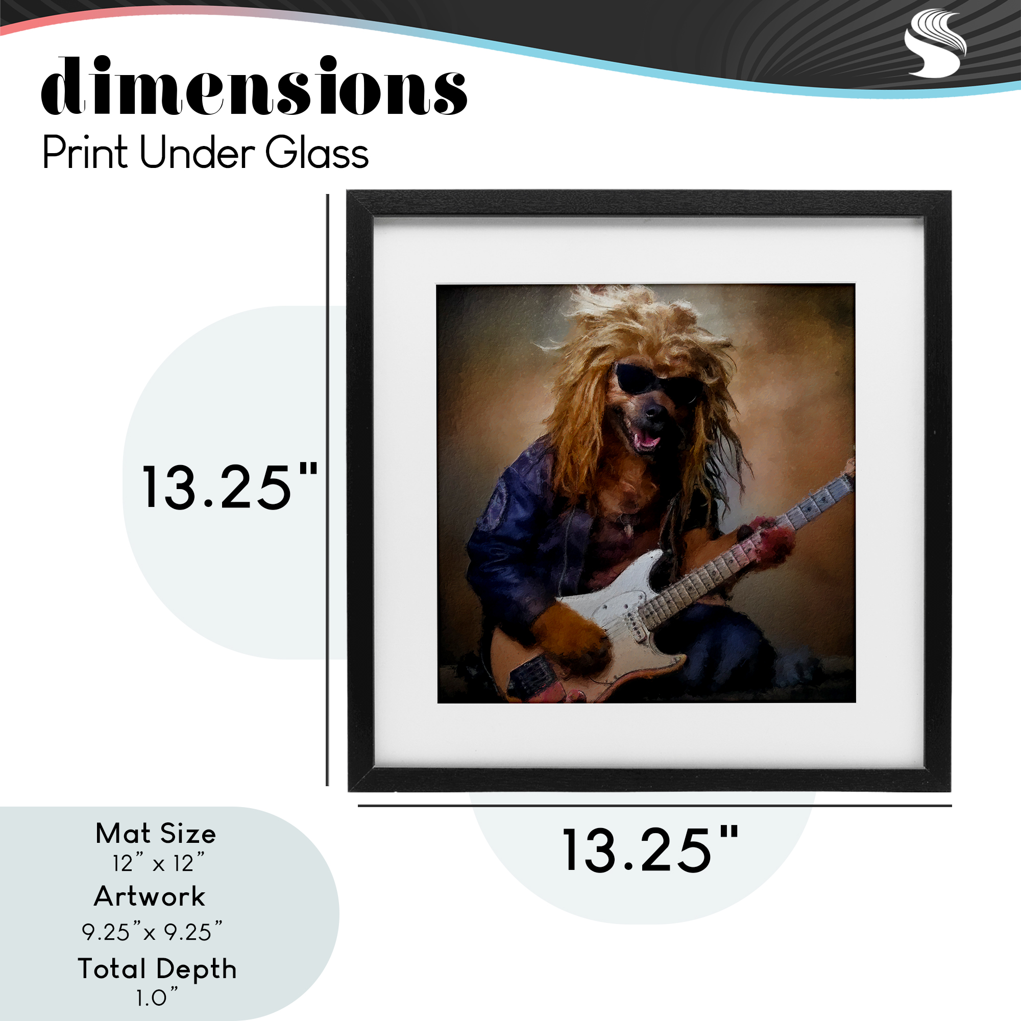Musician Canine Clark Black Framed Print Under Glass, design by Sean Parnell