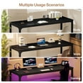thumbnail image 4 of Fnova 78.7" Modern Computer Desk with Wood Desktop, Metal Frame Office Desk, Black, 4 of 14