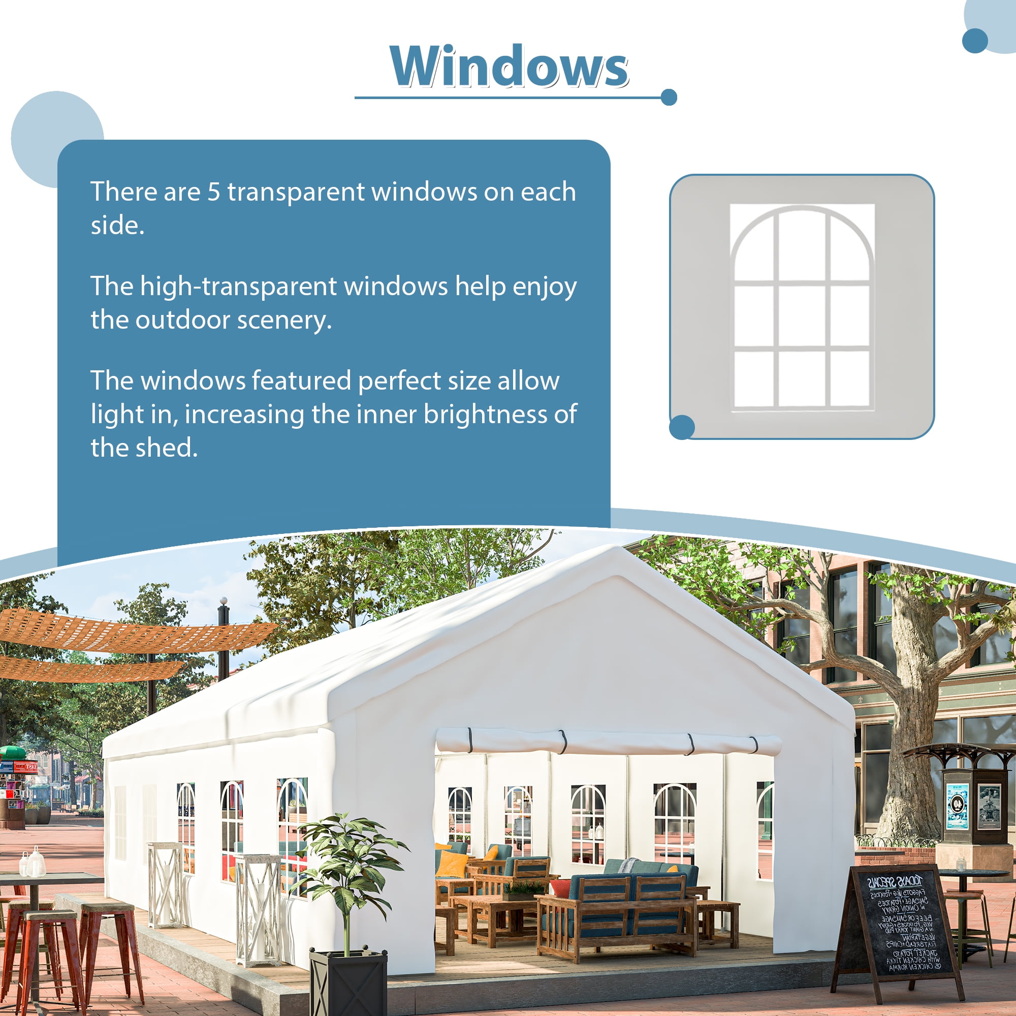LZBEITEM 16' x 32' Large Heavy Duty Outdoor Canopy Party Tent & Carport, Heavy Duty Outdoor Wedding Gazebo, Event Shelter Canopy for Outdoor Event, Wedding, Birthday Party, White