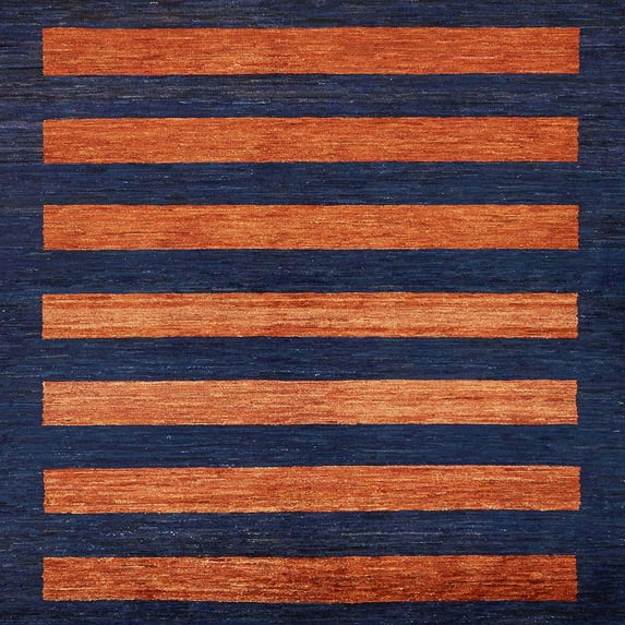 Ahgly Company Indoor Square Abstract Chestnut Brown Abstract Area Rugs, 3' Square