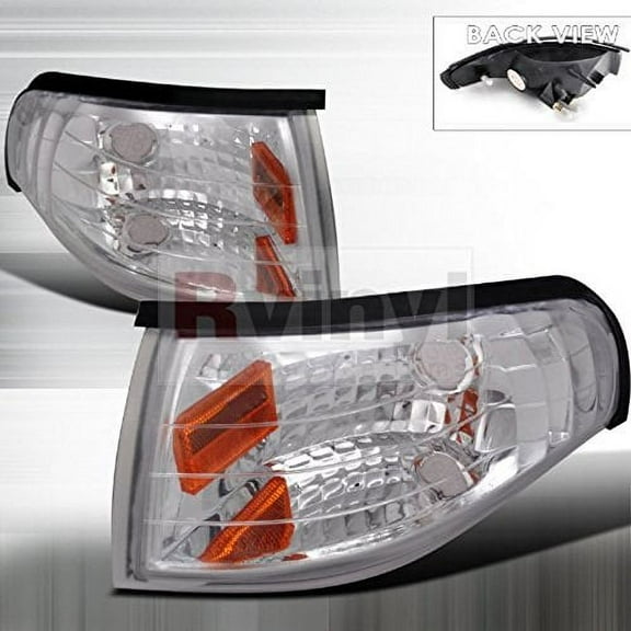 Spec-D Tuning Ford Mustang 1994 1995 1996 1997 1998 Turn Signal Corner Lights - Chrome V2
