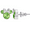 August - Peridot, variant on Minnie Mouse Crystal Stud Earrings, Silver Plated Brass, (Includes Gift Box)
