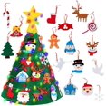 thumbnail image 4 of Árbol de Navidad de fieltro 3D, árbol de Navidad de fieltro ensamblado para niños pequeños, juego de árbol de Navidad de fieltro de 2,29 pies con 16 adornos desmontables y cadena de luces LED de 3 met, 4 of 7