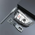 thumbnail image 6 of Metal Key Fob Cover for BMW X1 X2 X3 X5 X6 2 5 6 7 series, Protective Keyless Entry Smart Remote Key Case Holder 4 Buttons with Keychain (Gray B), 6 of 7