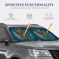 thumbnail image 4 of Honeii Owl In Blue Print Foldable Car Sun Shade for Windshield, 2-Piece UV Protection Shade, Protects Car Interior, Ideal for Cars, Trucks, SUVs-Small, 4 of 6