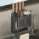 thumbnail image 1 of Estante Para Cubiertos De Pared, Caja De Almacenamiento De Plástico Con Ganchos De Drenaje, Organizador De Cocina Multifuncional Para Utensilios Y Palillos, Color Negro, 1 of 8