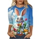 thumbnail image 3 of TaTaai Women's Casual Pullover T-Shirt Round Neck 3/4 Sleeve Easter Print Loose Fit Holiday Spring Festival Theme Everyday Wear Gift, 3 of 7
