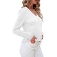 thumbnail image 2 of Bliwov Womens Long Sleeve Shirts V Neck T Shirts Dressy Casual 2024 Trendy Basic Tee Fall Tops Fashion Clothes, 2 of 9