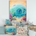 thumbnail image 2 of Designart 'Coral Reef Fishes With Turquoise Ocean Spiral' Nautical & Coastal Framed Canvas Wall Art Print, 2 of 5