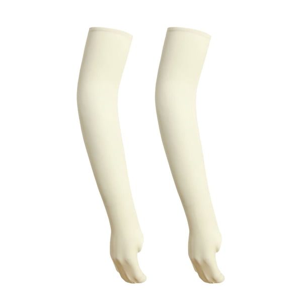 Naiovety Brazo Sol Protección Mano Transpirable Cuff Guard Ropa deportiva Unisex Mangas más cálidas sin dedos para correr Ciclismo Ciclismo beige