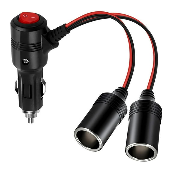 TAPDRA 12V 24V Car Power Splitter Cigarette Lighter Adapter Dual Ports for GPS Dash Cam Air Pump Easy Plug and Play