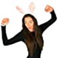 thumbnail image 2 of Bunny Rabbit White Plush Headband w Pink Satin Ears Costume Accessory, 2 of 4