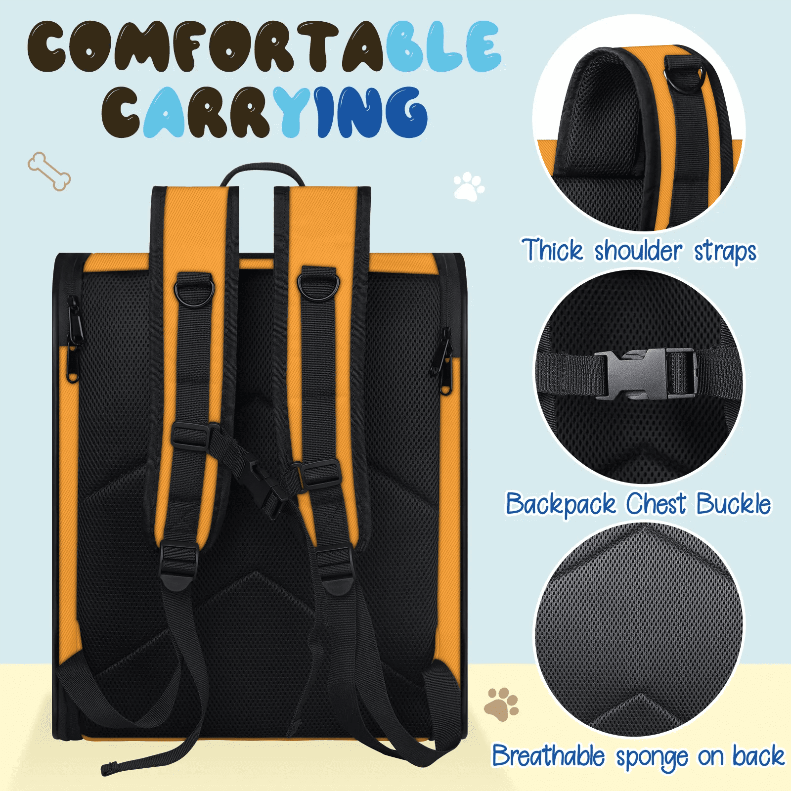 Cat Carrier Backpack with Breathable Mesh,Pet Backpack Carrier for Dog, Cats, Small Animals Less than 13 lbs,Portable Pet Travel Backpack for Traveling/Hiking/Camping/Outdoor