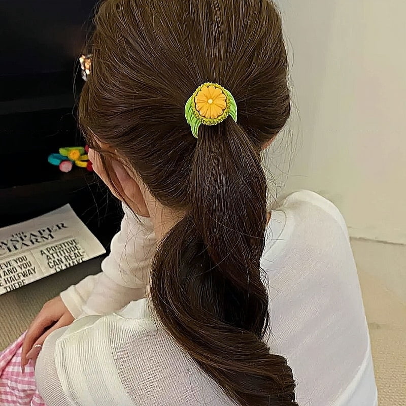New Fruit Elasticity Ponytail Hair Tie Rubber Scrunchies Headband Cute Funny Rubber Band Fabric Hair Accessories for Women Girls