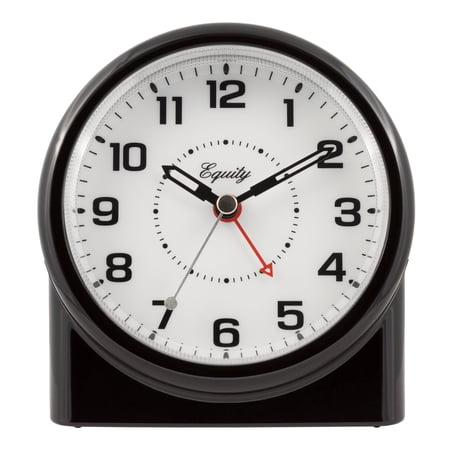 Equity Silent Sweeping Analog Alarm Clock with Night Vision, 14080