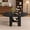 A Black, variant on Wohh 43.3"-59" Extendable Round Dining Table for 4-6, Round-to-Oval Kitchen Table with Built-In Flip-Up Extension Leaf, Stable H-Shaped Base and Storage Shelf, Black