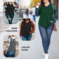 thumbnail image 6 of Gleelist Plus Size Women’s V Neck Long Sleeve Hooded Grid Shirt Casual Vacation Blouses Fashion Plus Top(1X-5X), 6 of 7