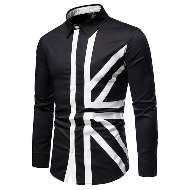 Chemises pour Hommes Offre du Jour! Aqestyerly Chemises Décontractées à Manches Longues Col Officier Cowboy Col Rabattu