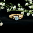 thumbnail image 3 of Rosec Jewels Aquamarine Diamond Engagement Ring for Women - Vintage Style Ring - 6 mm - AAA Quality Certified - with Jewelry Box, 14K Yellow Gold, US 12.50, 3 of 8