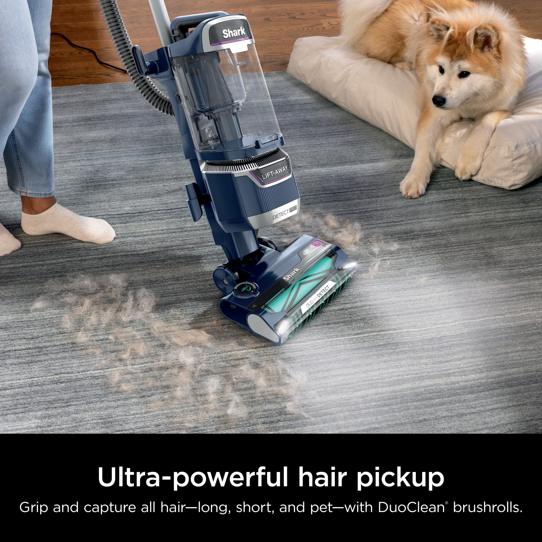 Shark DetectPro Lift-Away ADV Upright Vacuum, Pet Friendly, Dirt Detect, Edge Detect, Floor Detect, Direction Detect, DuoClean PowerFins, LA800 Royal Blue