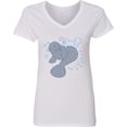 thumbnail image 3 of Inktastic Cute Manatees with Bubbles Women's V-Neck T-Shirt, 3 of 5