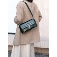 thumbnail image 5 of Genuine Cowhide Leather Women's Crocodile Embossed Shoulder Bag, Flap Crossbody Satchel Purse, 5 of 7